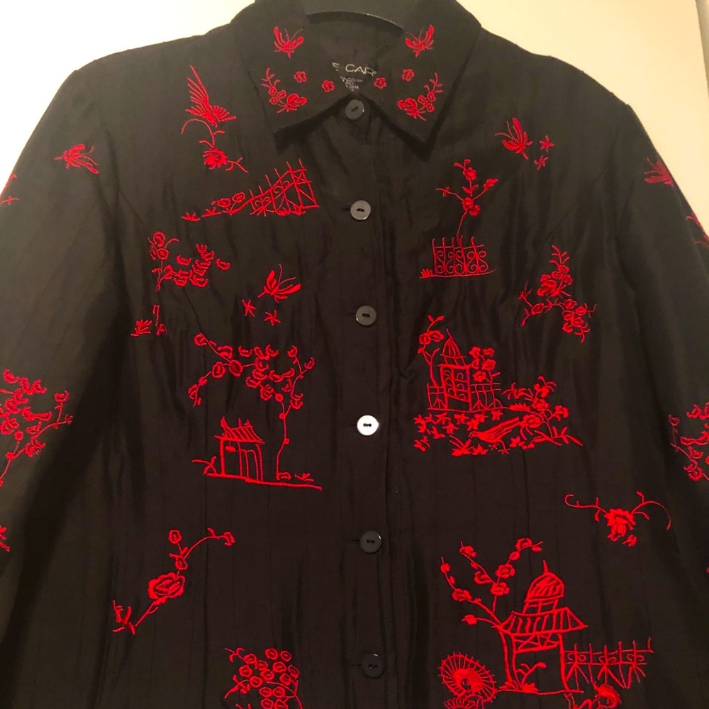 Silk Anne Carson Chinese-inspired jacket.